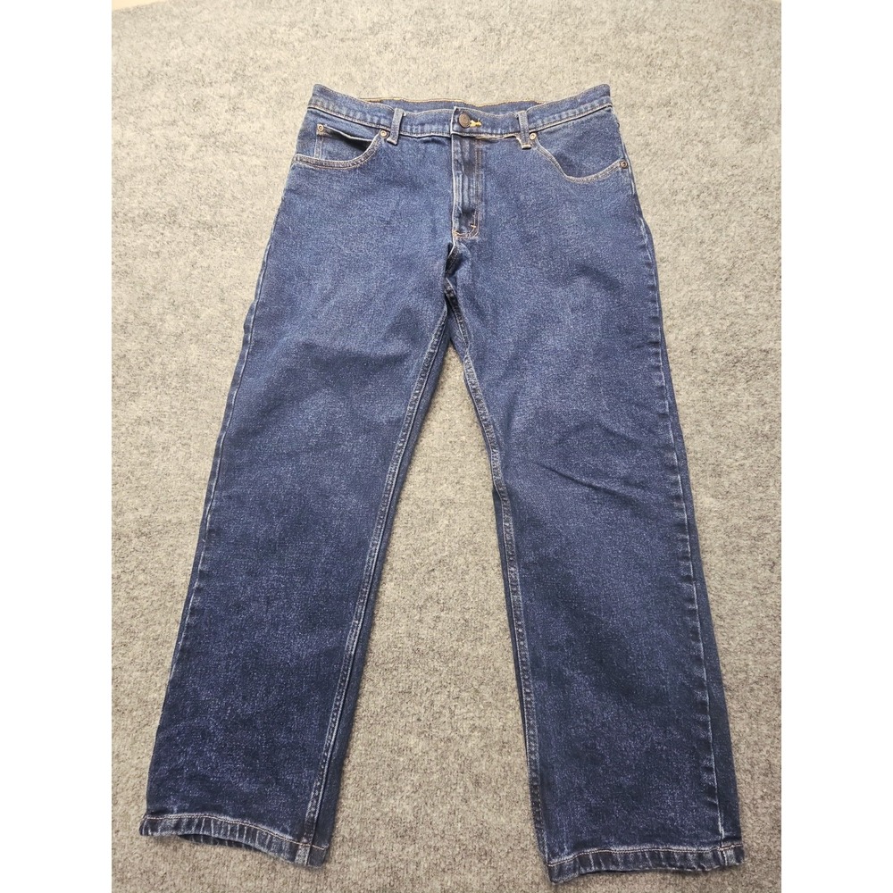 Wrangler Jeans Mens Size 34x30 (34x29) Blue Original Fit Straight Leg